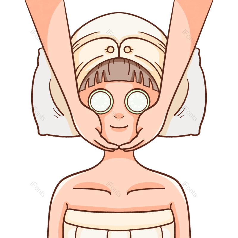 元素图片,美容元素,护肤PNG,少女免抠素材